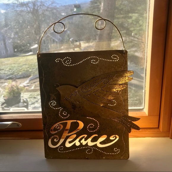 Seasonal Specialties Peace Sign and Four Matching Candle Holders NWT - Picture 3 of 7